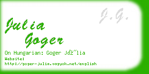 julia goger business card